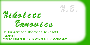 nikolett banovics business card